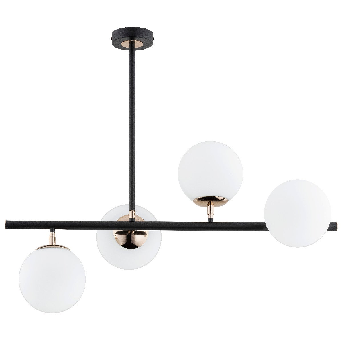 Lampa wisząca Luro czarno-biała-złota 4xE14x10W nowoczesna wym: 65 x 75,5 x 38,5 cm metal Alfa