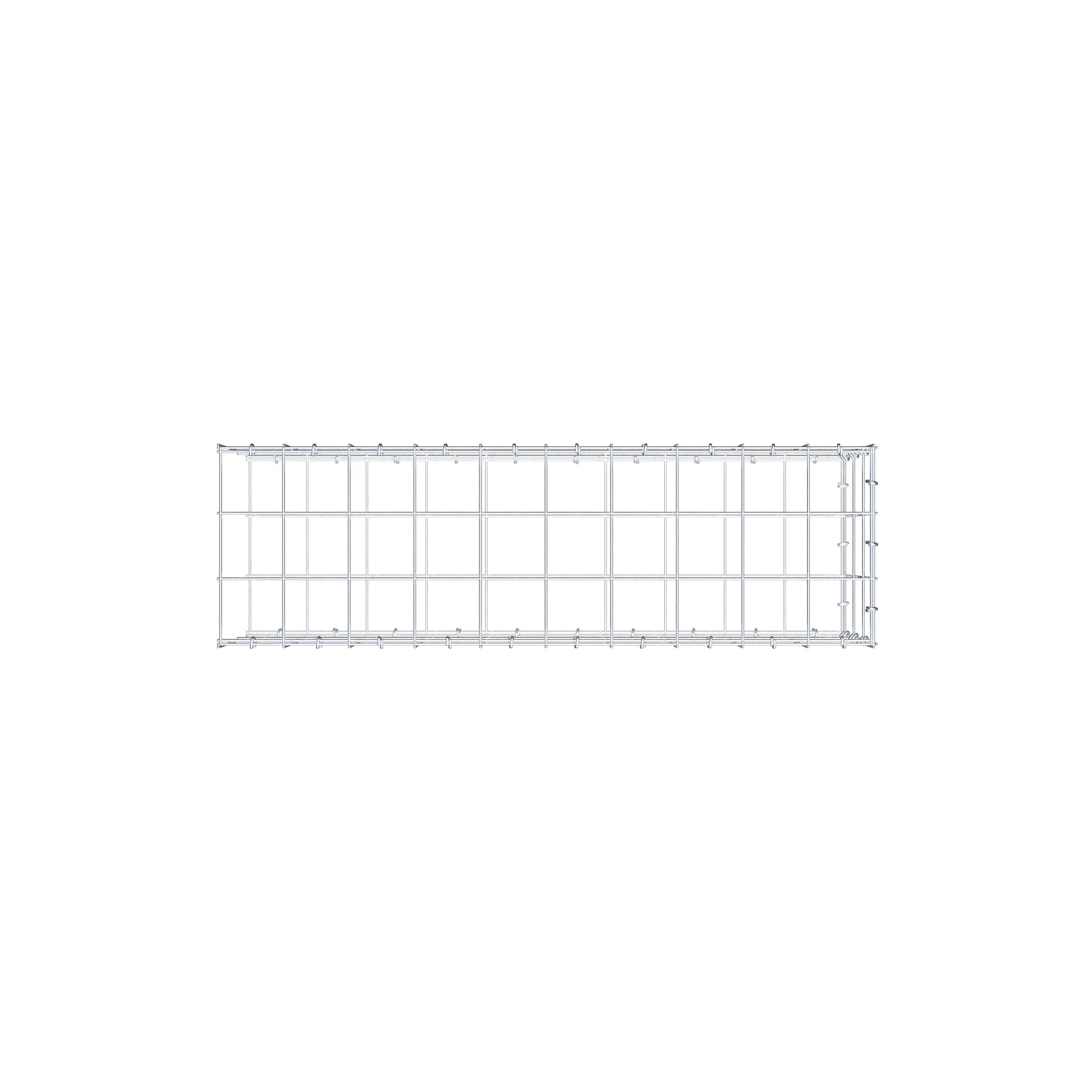 Gavión para alargar en acero galvanizado 100x30x30cm (LxAxP), malla 10 x 10cm, Anillo en C, sin rejilla frontal - 9