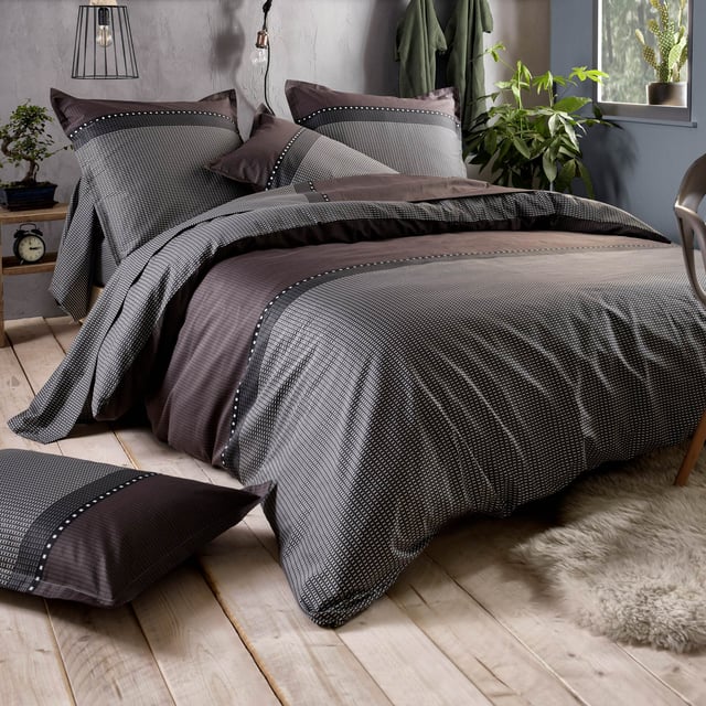 Drap plat 180x290 cm satin de coton ENZO noir
