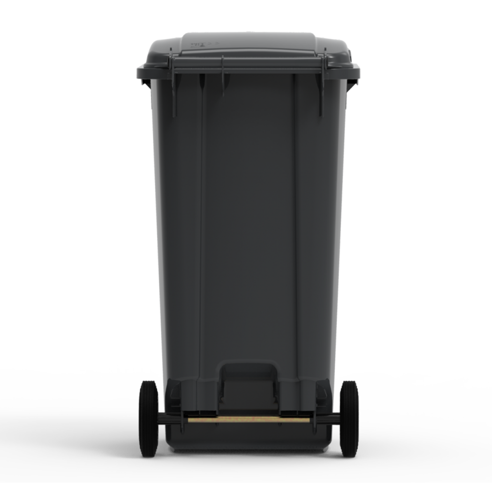 ESE France Conteneur Poubelle à déchets 2 roues - 360L - Robuste et Économique - 100% Recyclé - Gris - Fabriqué en France - 2