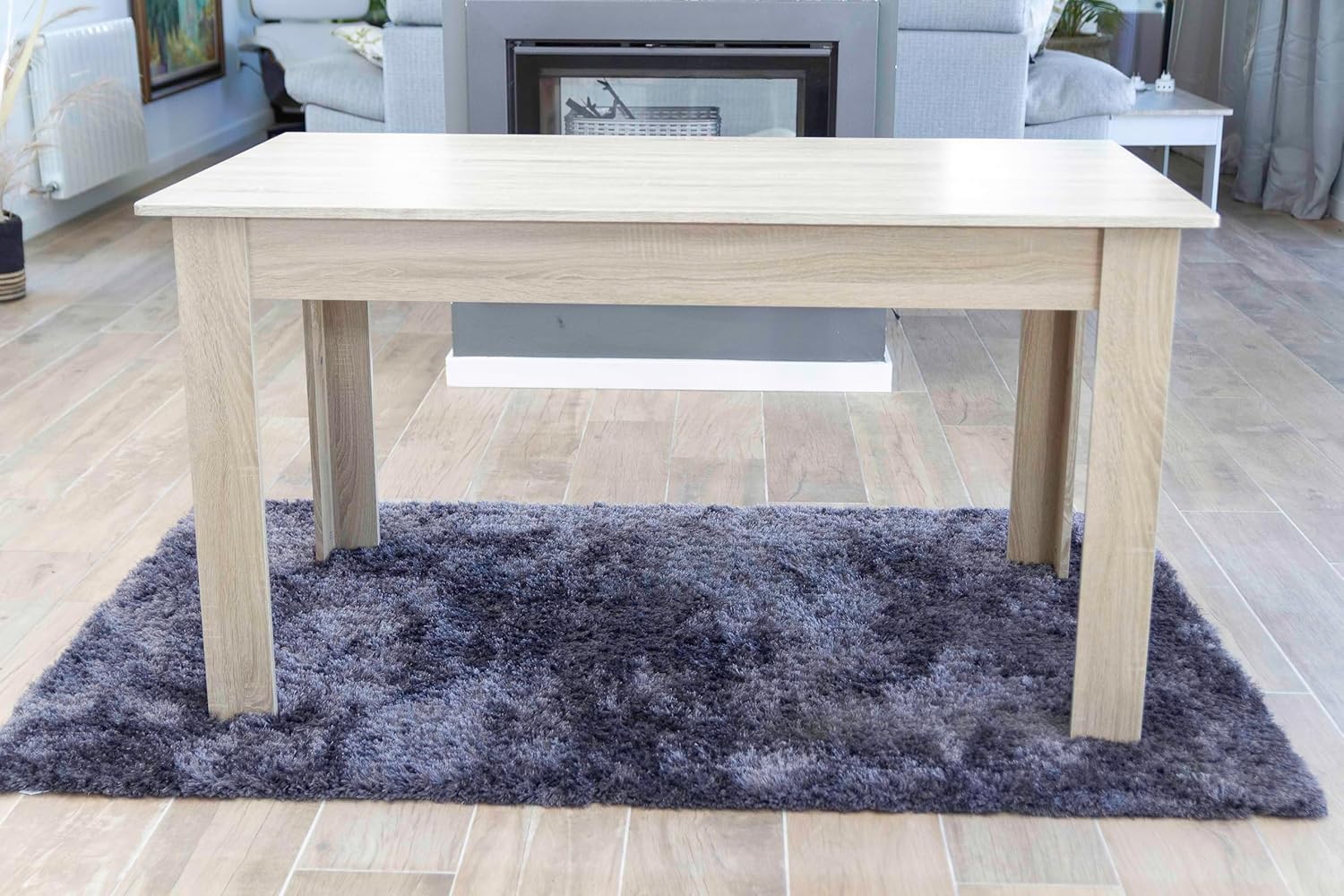 DUPI Mesa Comedor Aitana con Estructura y Tapa Superior de Madera (Taupe/Blanco, 140x80) - 6