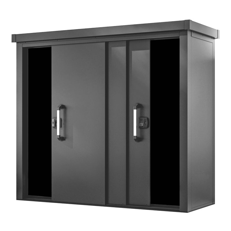 GFP Metalowa szafa ogrodowa 210x78x191 cm Przesuwan drzwi antracyt