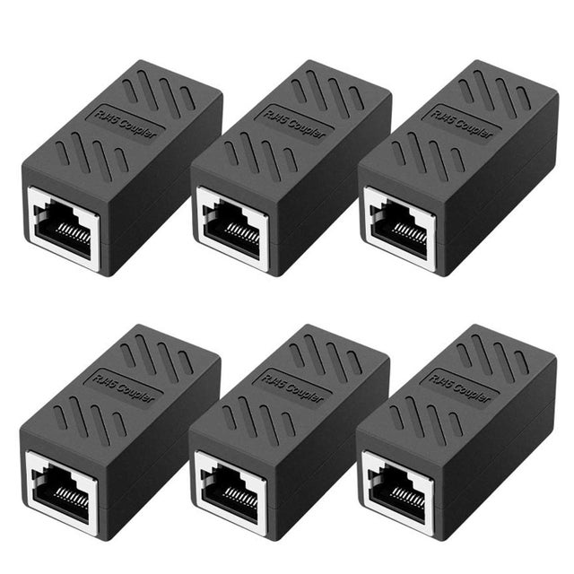 6-częściowy łącznik RJ45, łącznik sieciowy, złącza Ethernet, ekranowany łącznik liniowy do przedłużacza kabla Ethernet Cat7/Cat6/Cat5e/Cat5 – żeński d