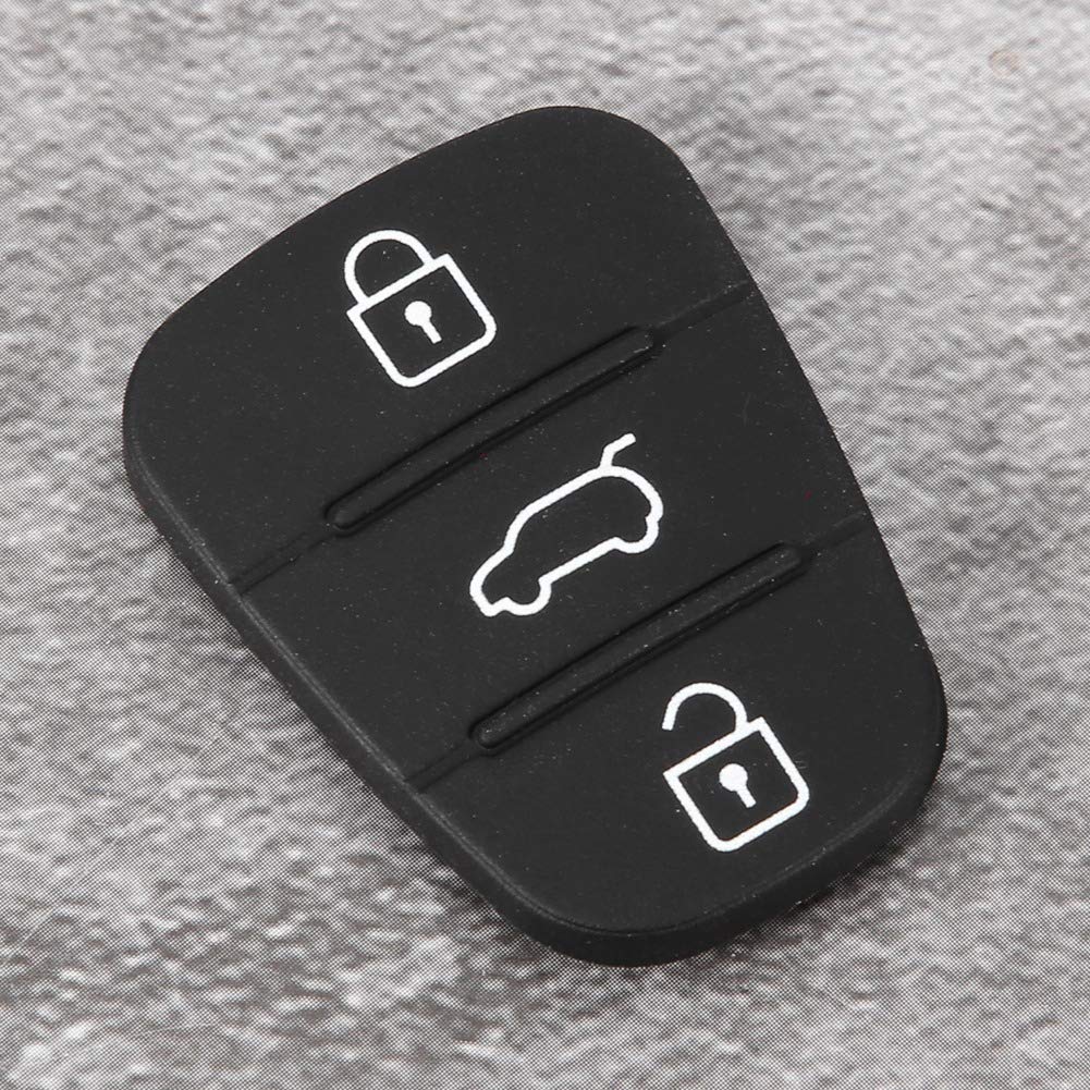 5 pezzi di ricambio per chiave auto telecomando in gomma a 3 pulsanti adatta per Hyundai adatta per Kia (senza lettere) - 5