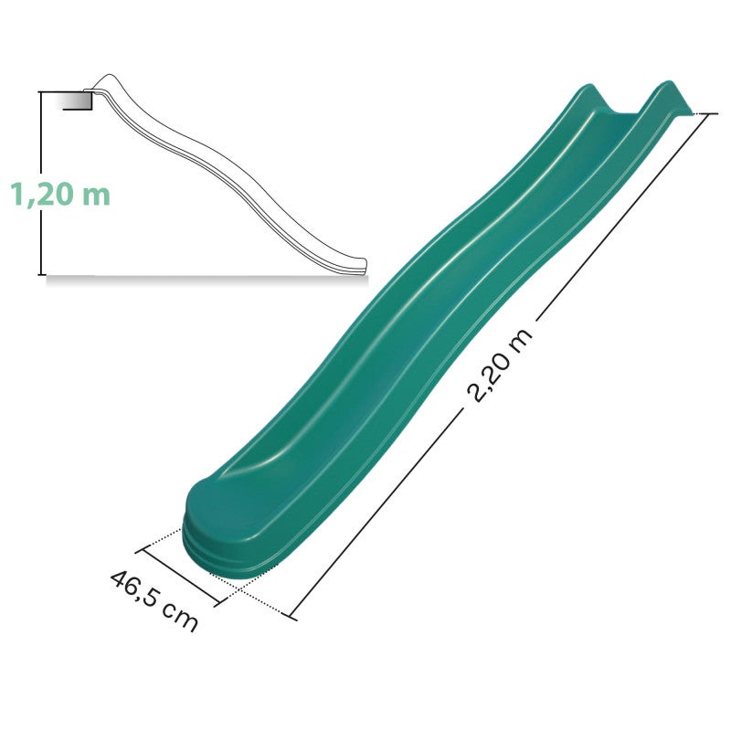 Glissière toboggan double vague pour portiques à plateformes H120 cm - 3