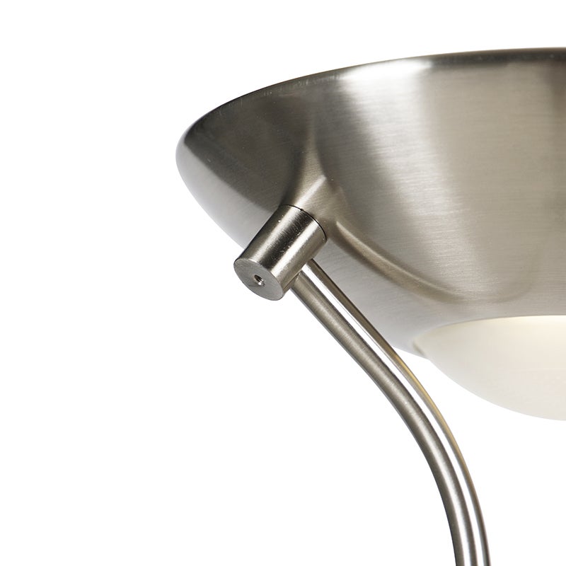 Qazqa moderne lampadaire uplighter avec bras de lecture - Diva - acier, led intégrée 23w incluse, Integrated led, 2000k - 3000k, - 9