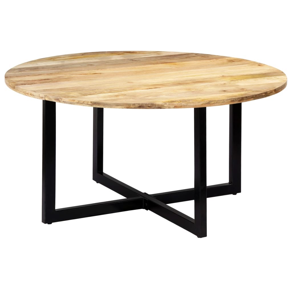 Vidaxl Mesa De Comedor De Madera Maciza De Mango 150X73 Cm Marrón/Negro , Leroy Merlin