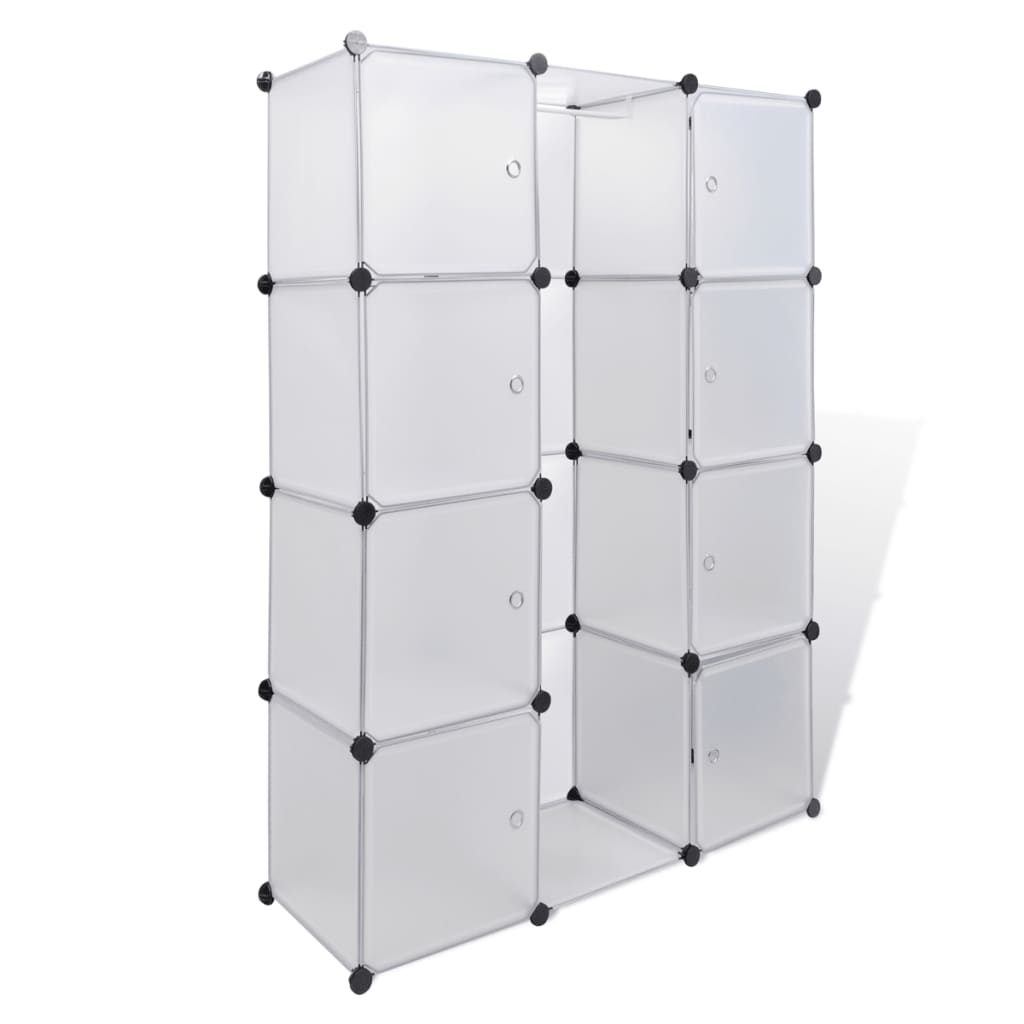 Armoire modulable 9 compartiments blanche 109x36,5x143 cm - COMFORTXL ...