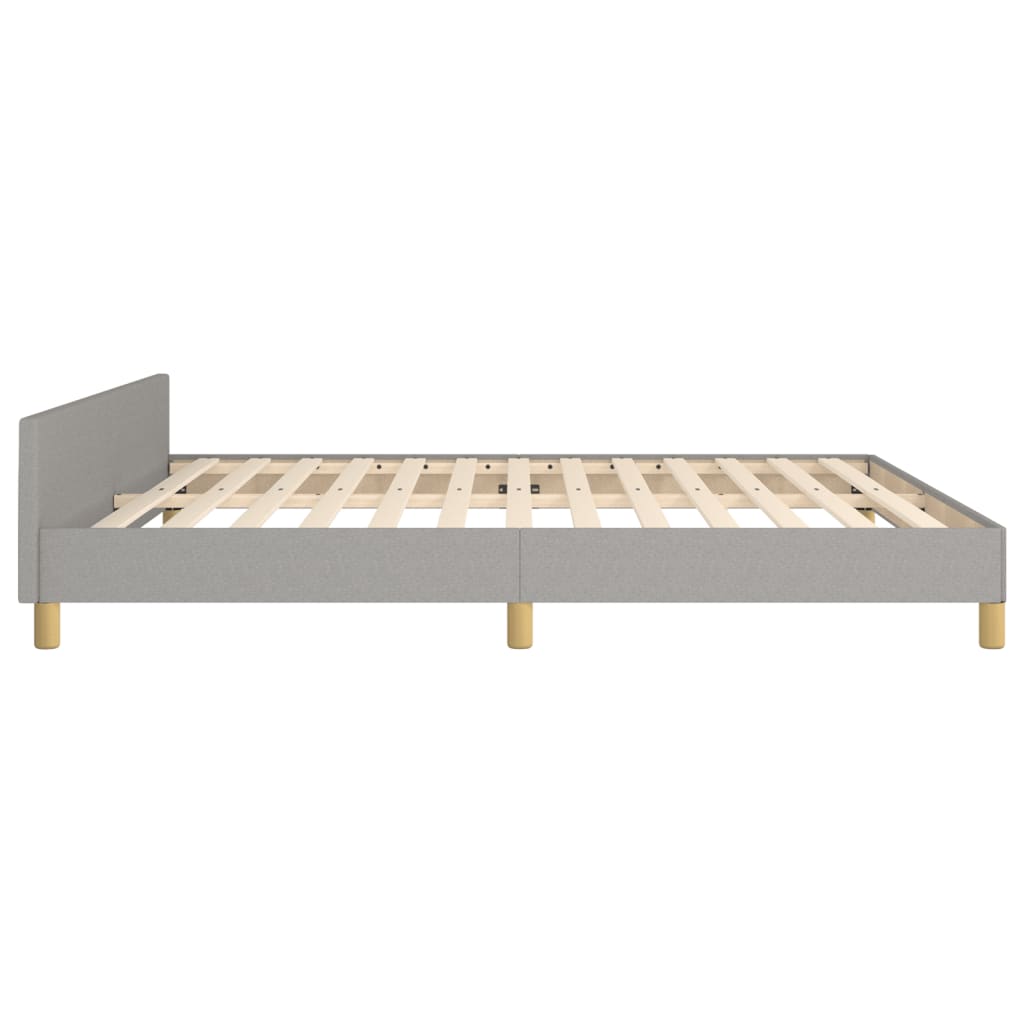 Cadre de lit sans matelas gris clair 180 x 200 cm en tissu - 7