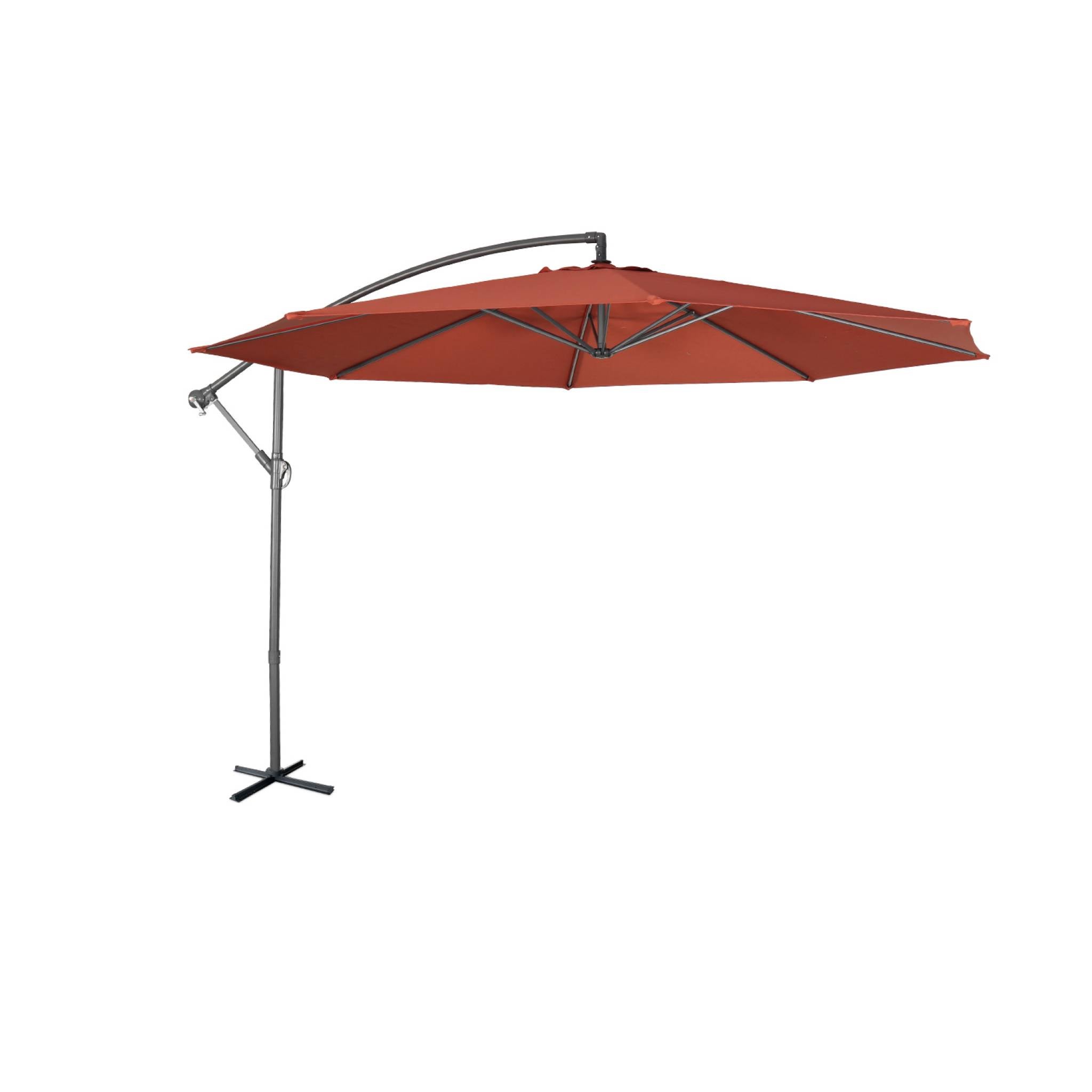 VOUNOT® Ombrellone da Giardino, Diametro 3M, Ombrellone Decentrato Parasole, con Base a Croce, Protezione UV, Verde