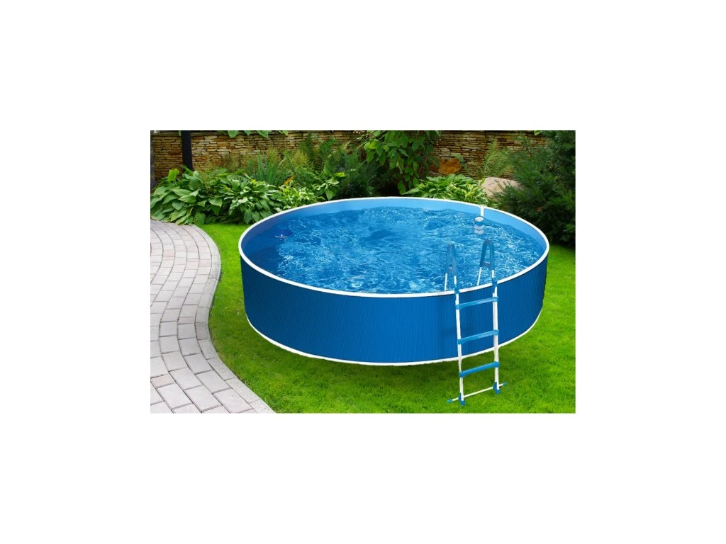 Piscine hors-sol ronde Azuro, BLEU/BLANC, 3,6 x 0,9 m, avec liner ...
