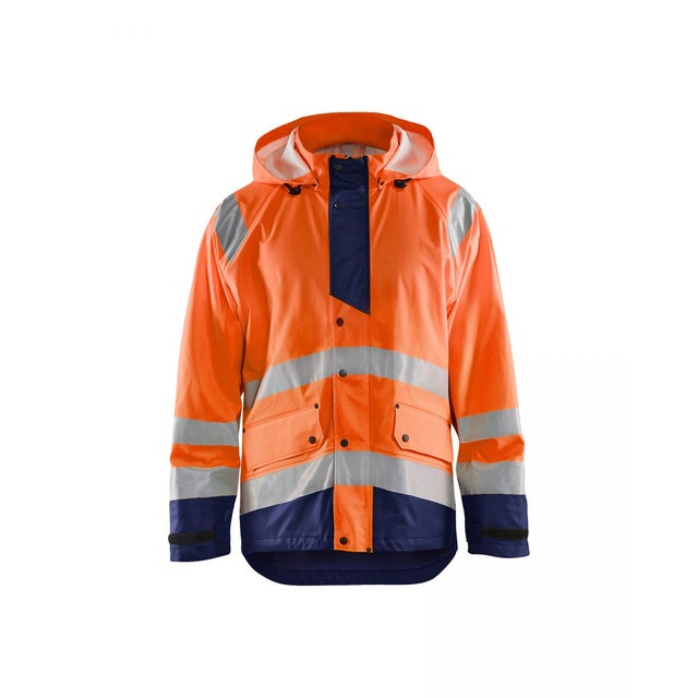 Veste de pluie HV niveau 3 Orange fluo/Marine - Blaklader - Taille S