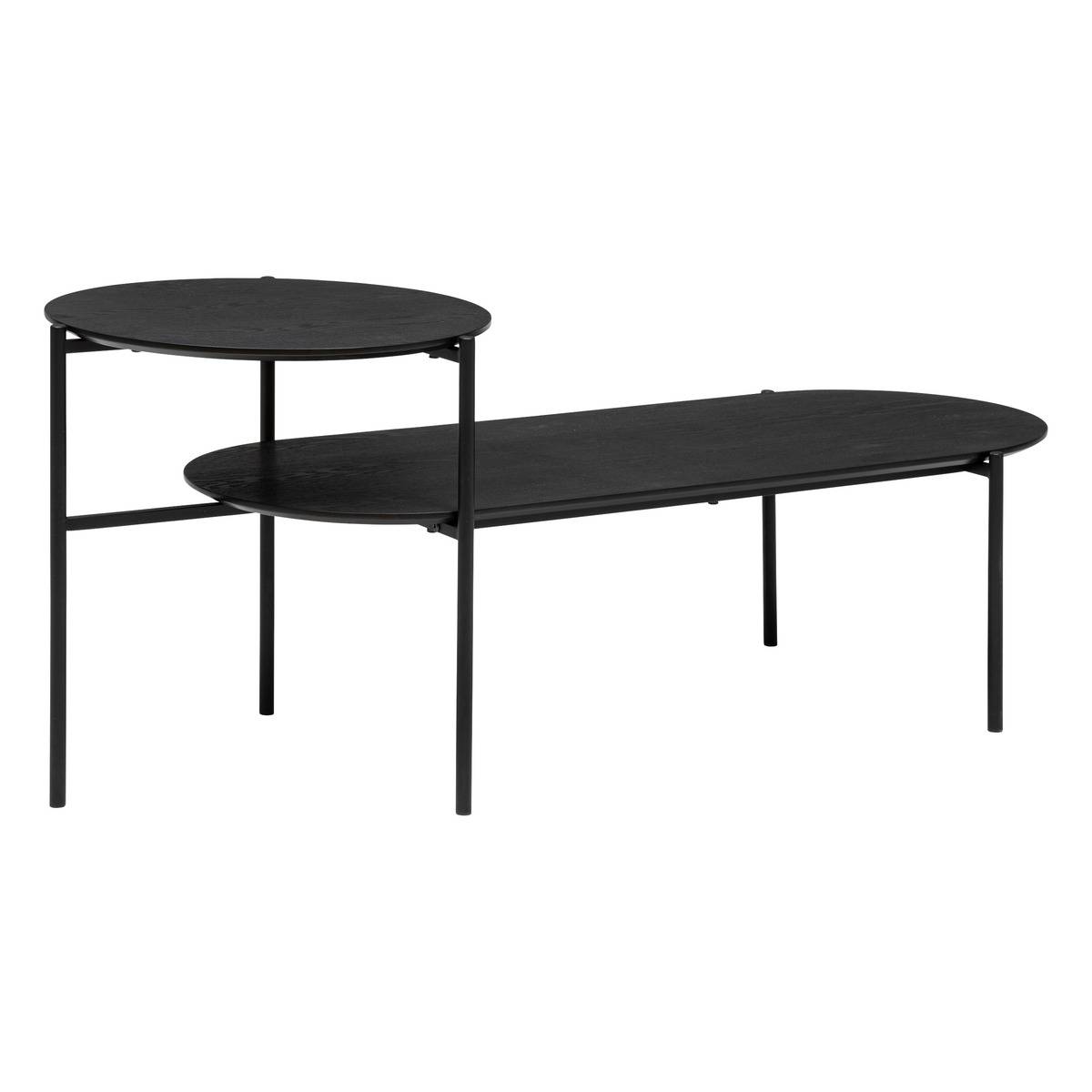 HOMCOM Tavolino Da Caffè Rotondo Con Piano In MDF E Gambe In Metallo F80x45 Cm Bianco~1bdsg4u51l800