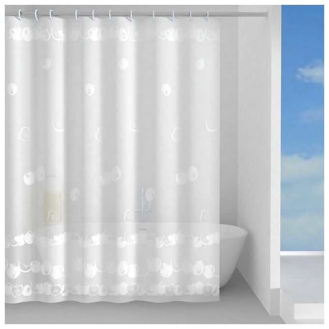Gedy G-Piper Rideau de Douche 120 x 200, fabriqué en PES, 100% imperméable, Finition Beige et Noir, Design R&S, Rideau de Douche avec 12 Anneaux, 2 Ans de Garantie