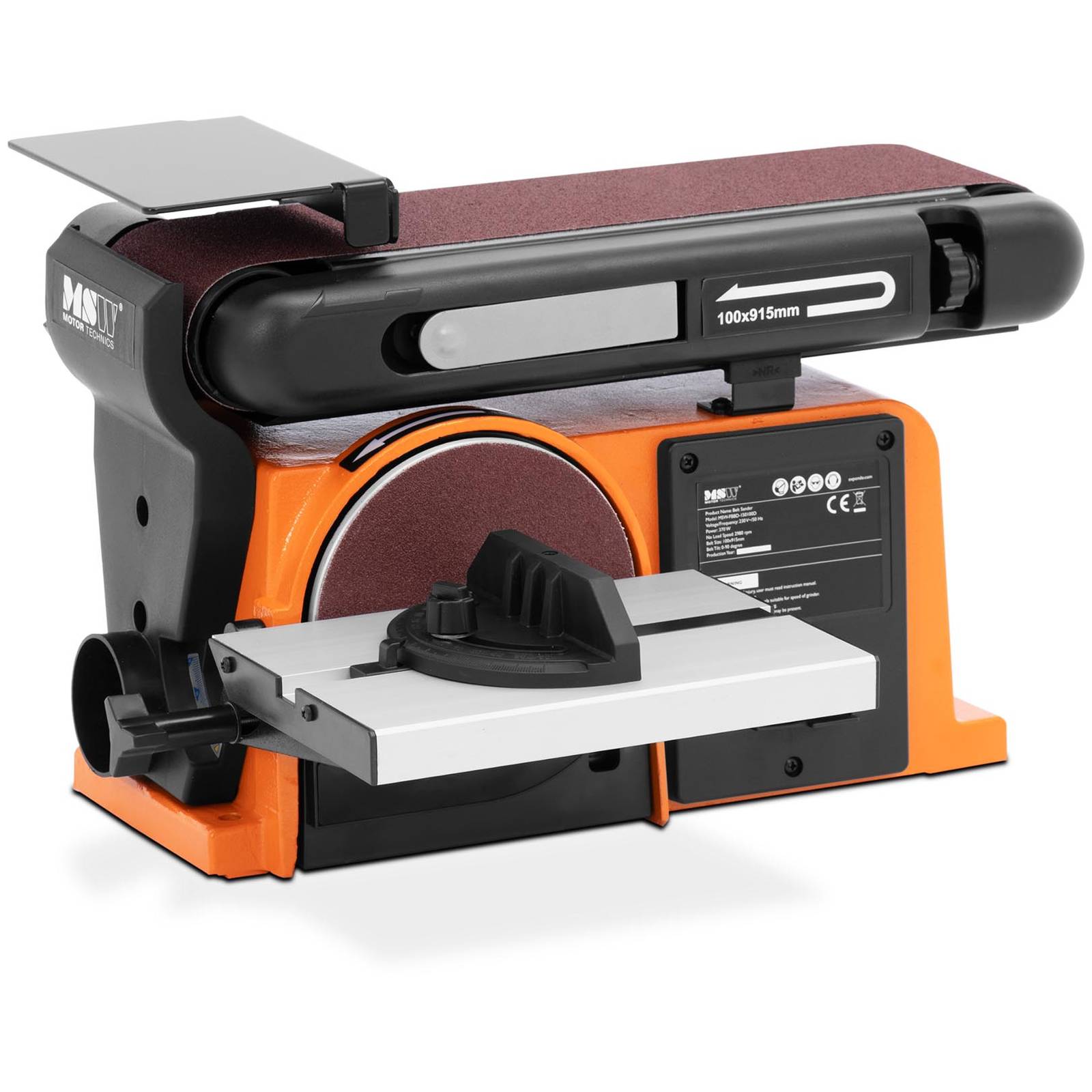 Ponceuse à Bande Jellas 1000W - 6 Vitesses Variables - Papier Inclus (75x533 Mm) - Câble 3 M - Pour Bois, Métal