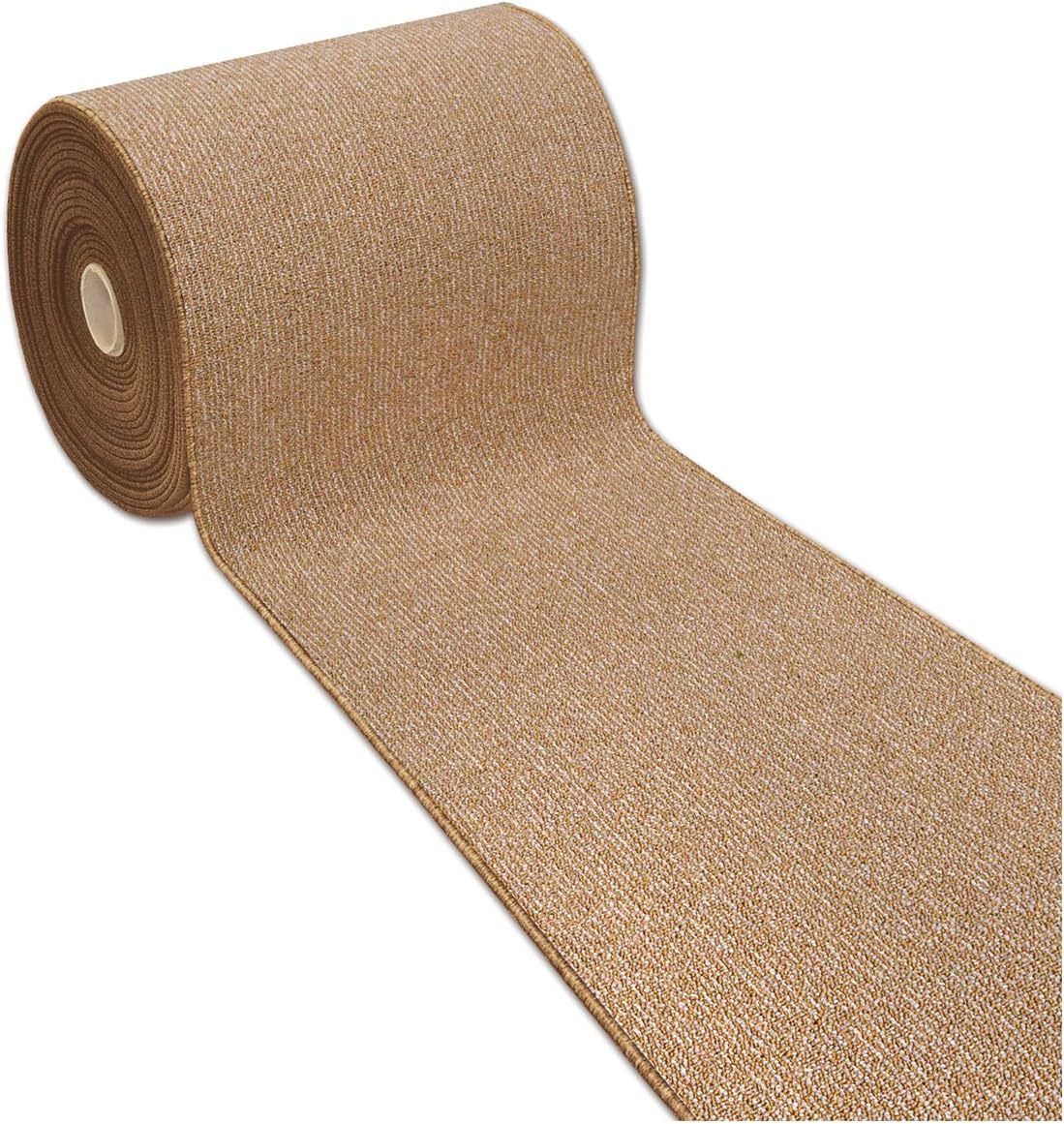 Alfombra de cocina 57x300 tejido plano corredor bordado absorbente base antideslizante color sólido beige