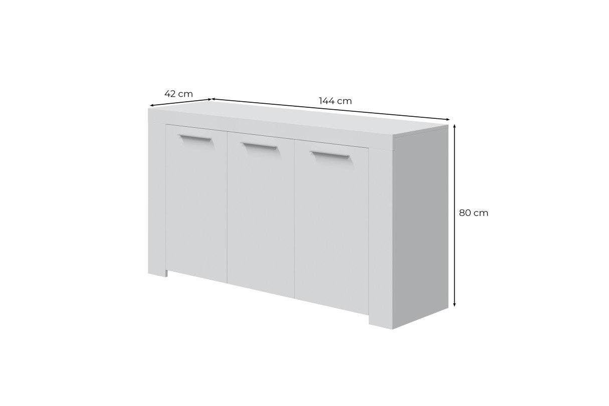Aparador Ambit Blanco Artik (Blanco Mate) 144 x 80 x 42 cm - 8