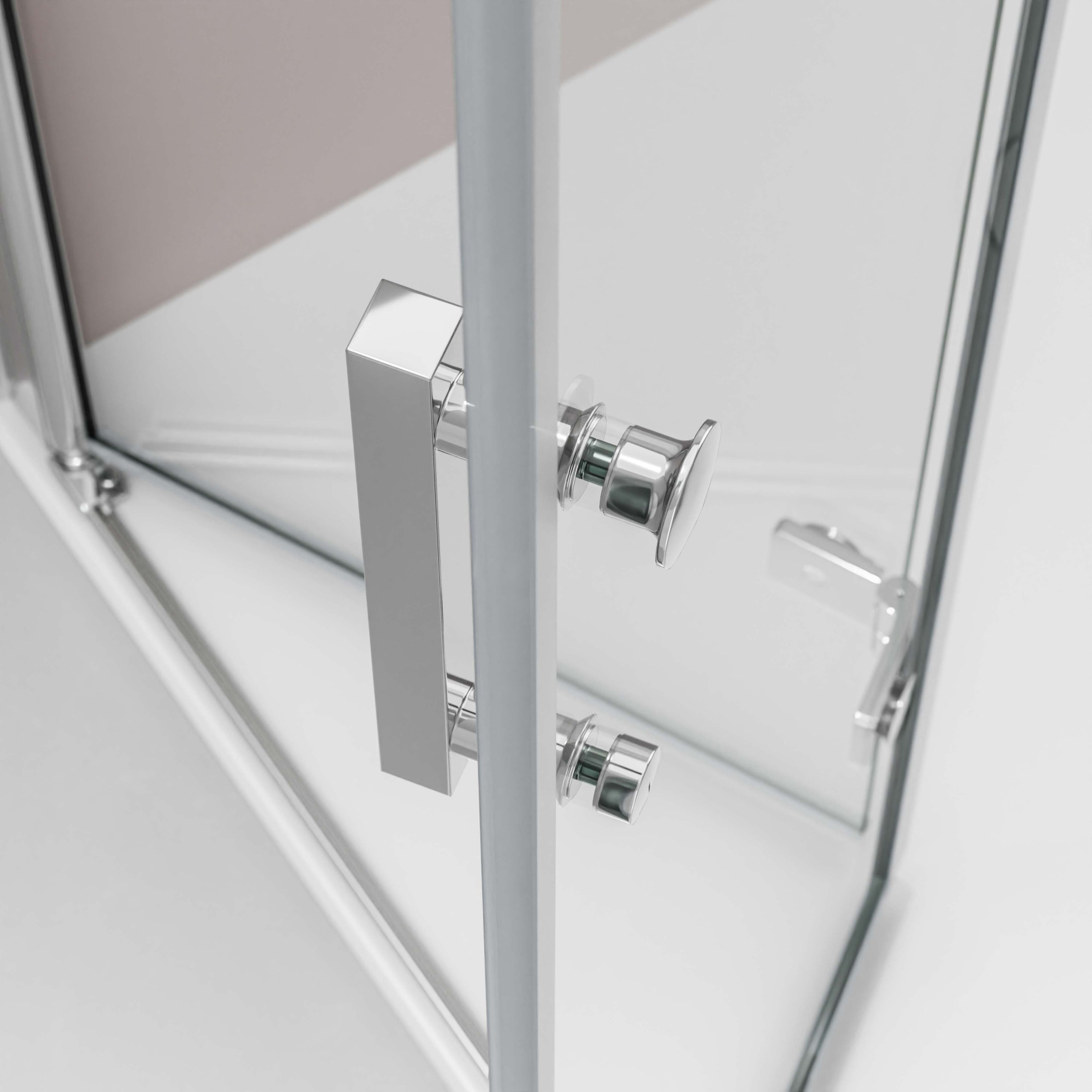 BERNSTEIN - Cabine de douche d'angle 90x100x195cm (LxPxH) verre 8mm, 2 portes pliantes, Profilé chrome - DX213 - 4