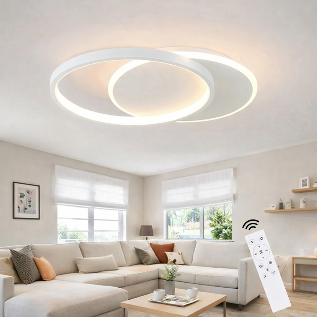 NETTLIFE Lampa sufitowa LED Możliwość przyciemniania Pilot Biała lampa sufitowa 35W Nowoczesne płaskie okrągłe 41CM
