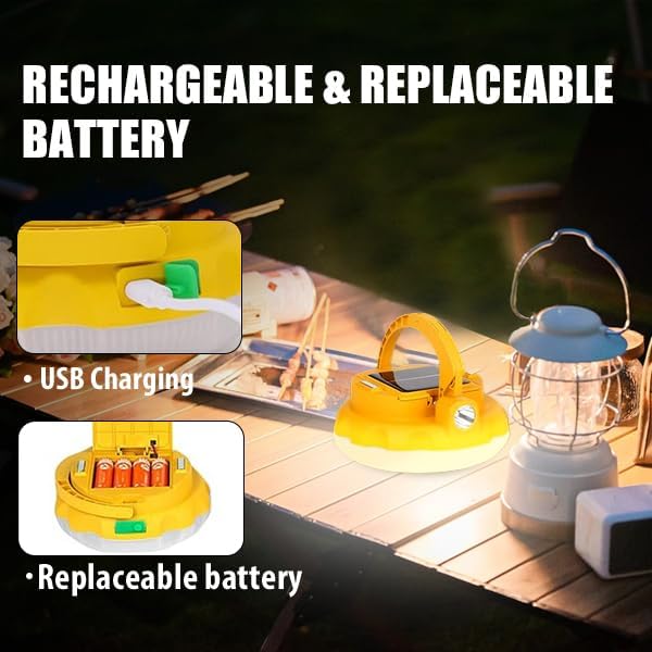 Latarki kempingowe LED: bateria 3600 mAh, 4 tryby oświetlenia, latarki solarne do użytku w nagłych wypadkach nocą. - 4