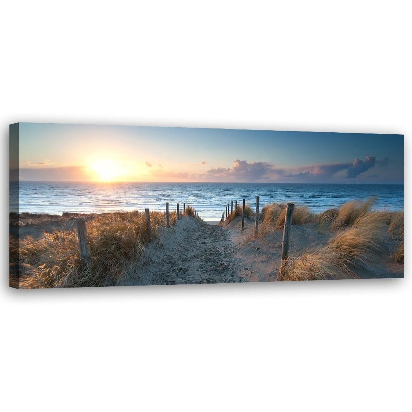 Obraz na płótnie, Zachód słońca na plaży nad morzem 120x40