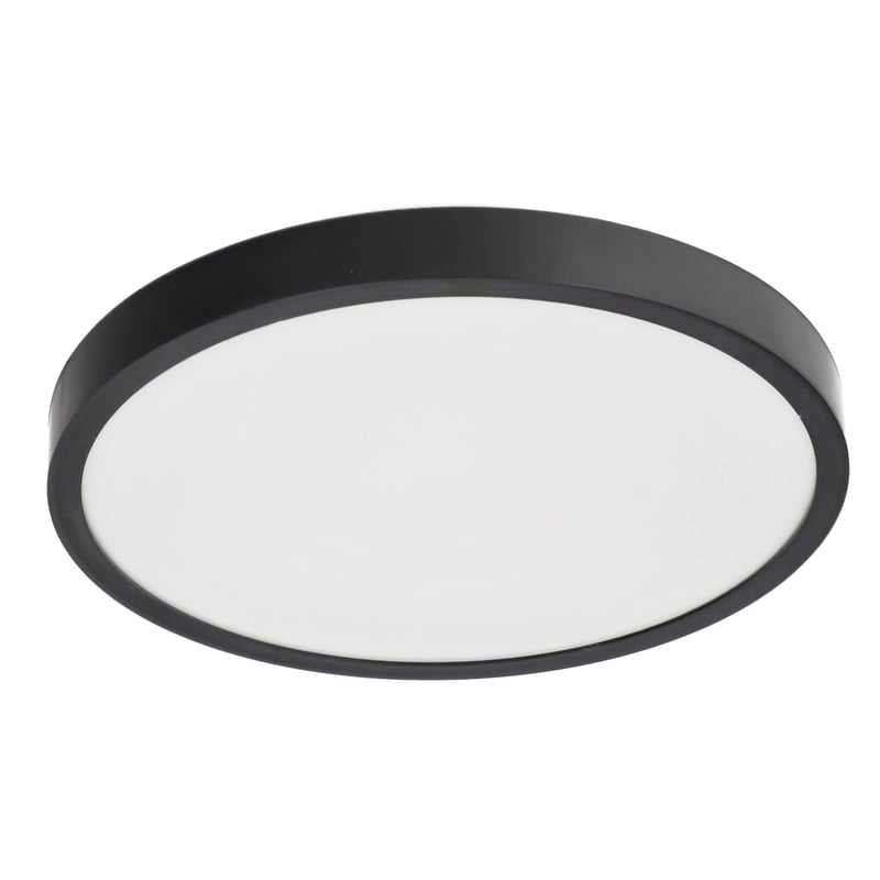 Plafon LED PERETI 18W czarny pierścień 29,5cm, 3000K barwa ciepła, 1800lm, IP44, 220-240V EDO SOLUTIONS
