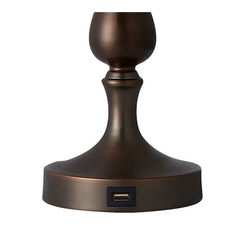 Bureau avec port USB modèle KHALIFA marron avec écran FABRILAMP - 6