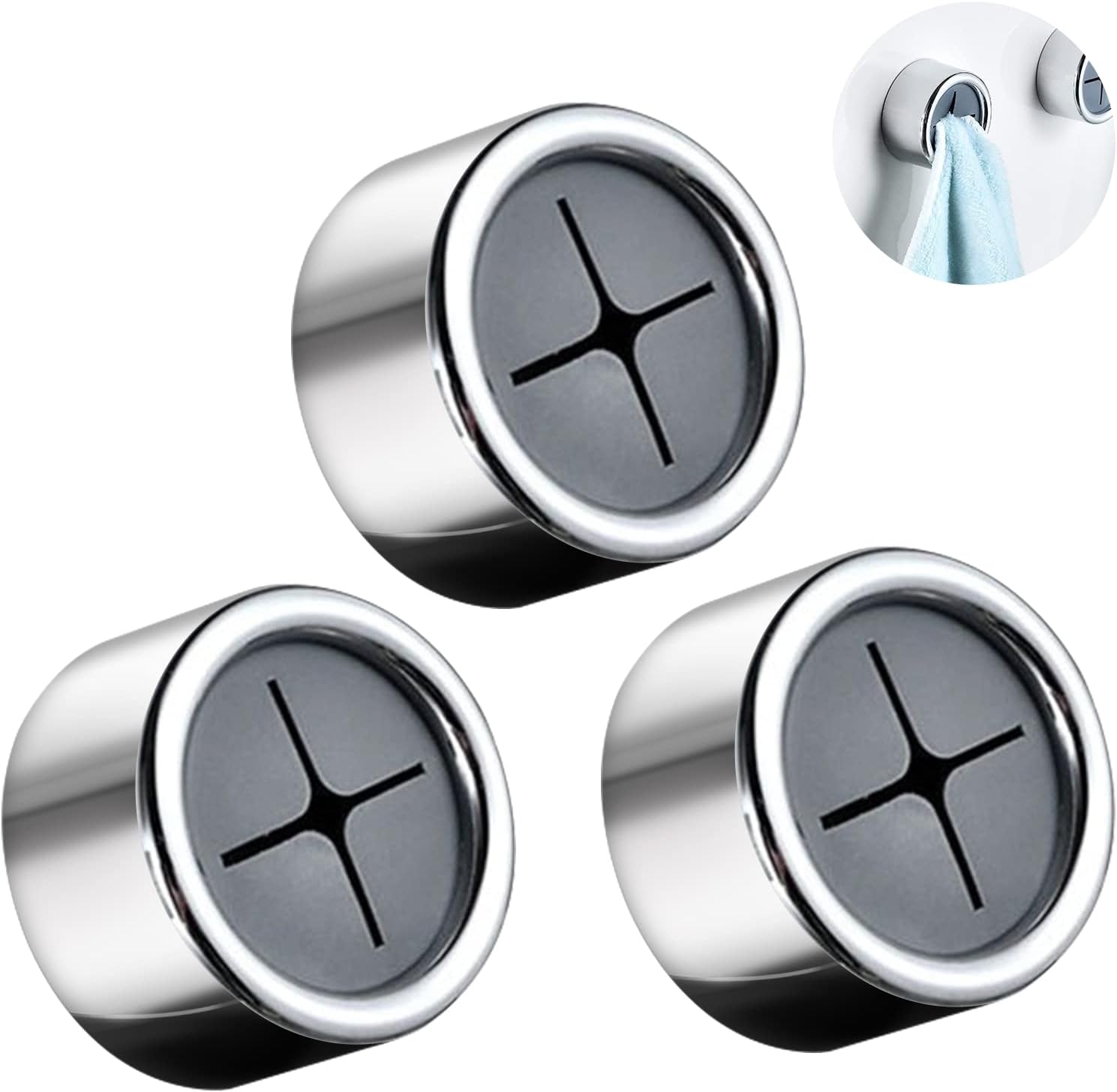 Zestaw 3 wieszaków na ręczniki, samoprzylepne wieszaki na ręczniki, nie wymagają wiercenia, odpowiednie do łazienek, szaf i garderob