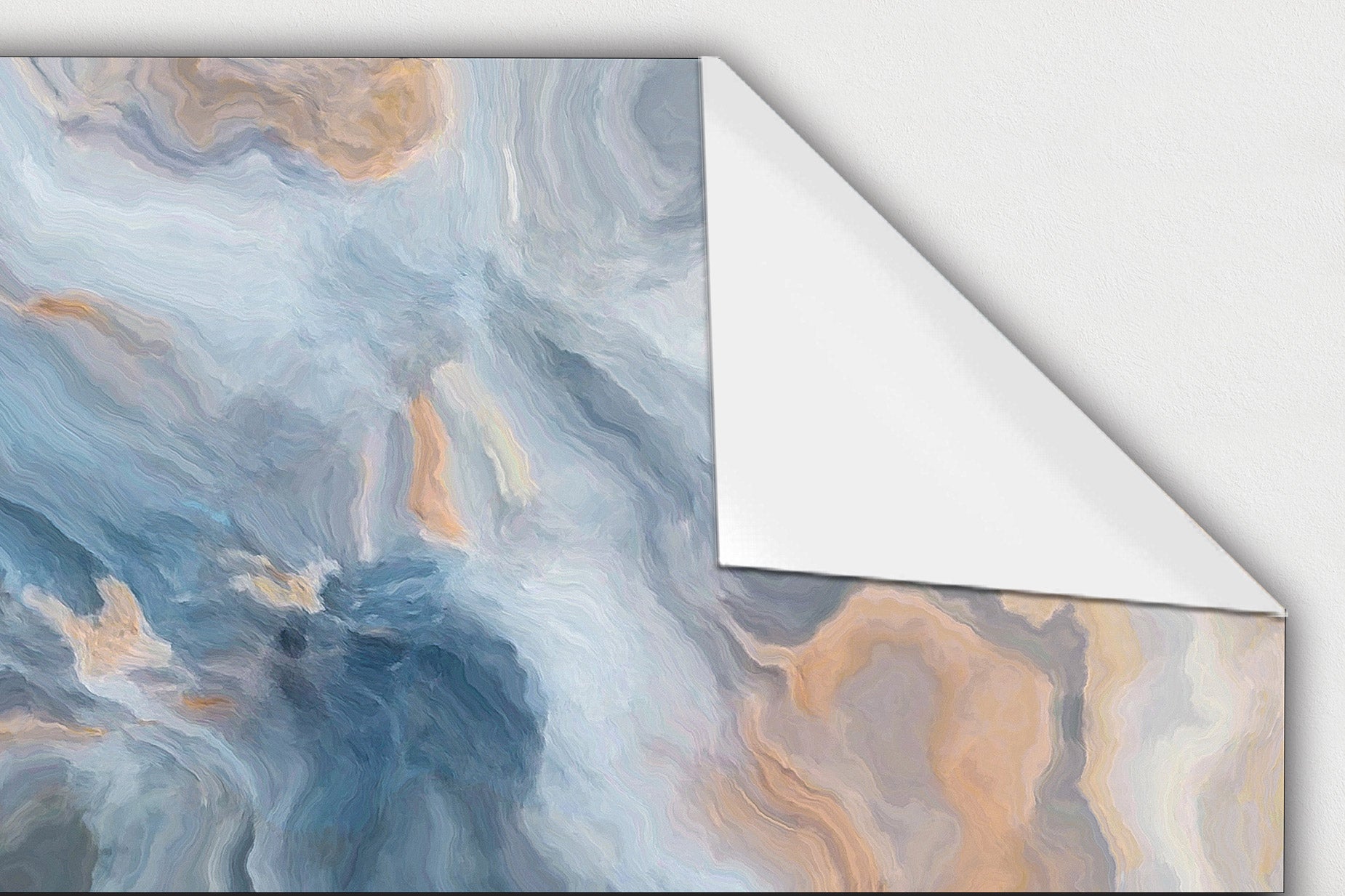 Panorama Crédence Adhésive Cuisine Marbre Bleu et Orange 40x100 cm - Protection Murale Adhésif - Panneau Protege Mur - 2