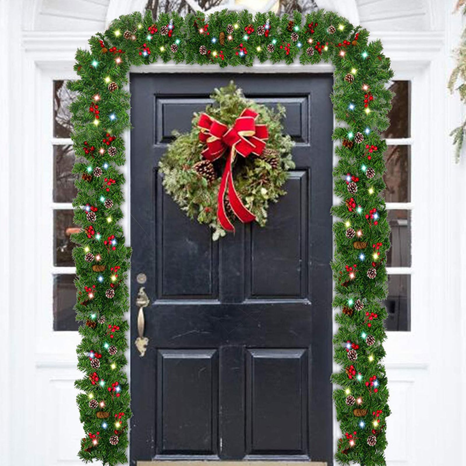 JAATA Ghirlanda Natalizia 270c,Ghirlanda Di Natale Artificiale Con - Foto 4