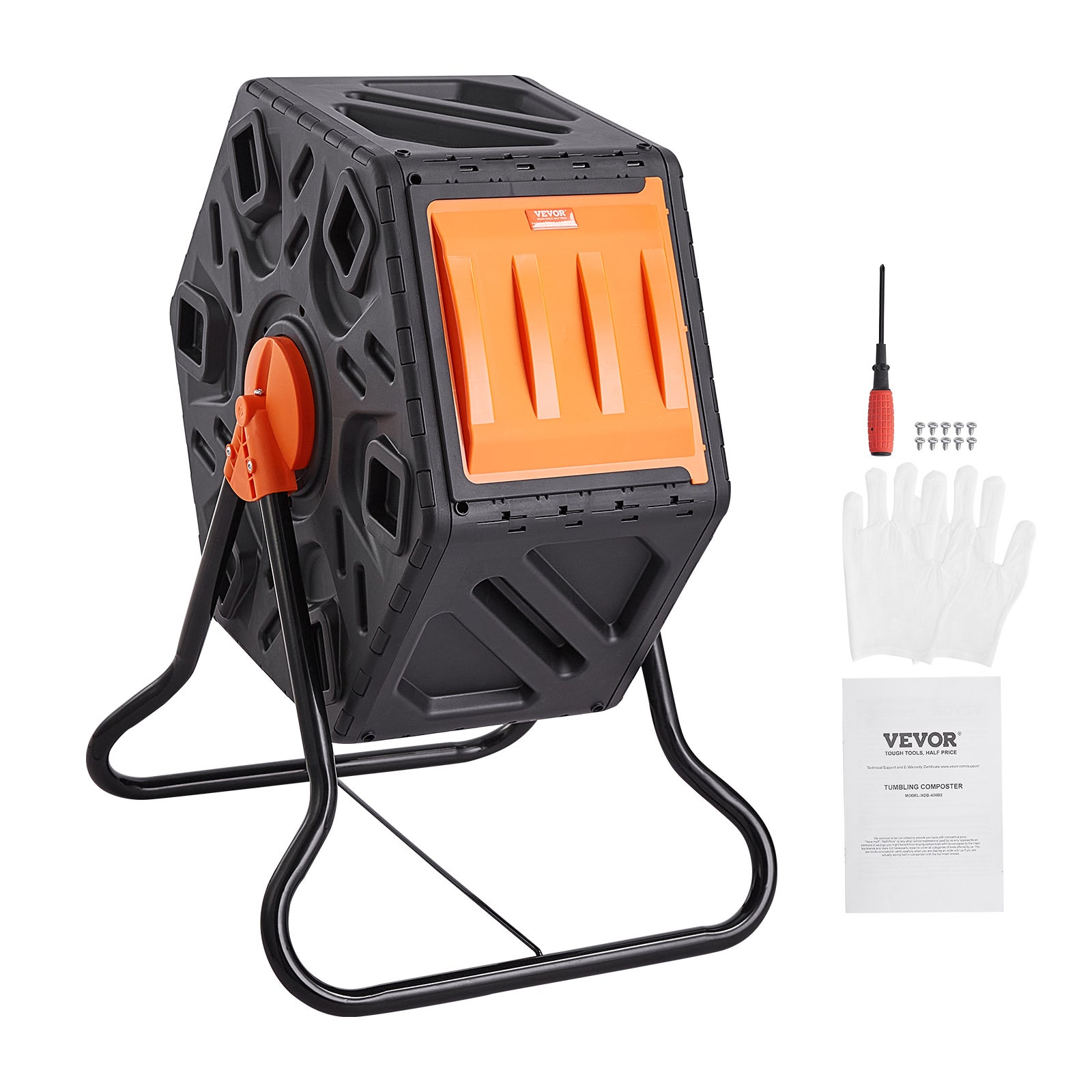 Composteur de Jardin Rotatif VEVOR 70 L Bac à Compost Rotatif 360° en PP et Acier sans BPA Charge 20 kg Chambre Unique pour Compostage des Déchets - 9