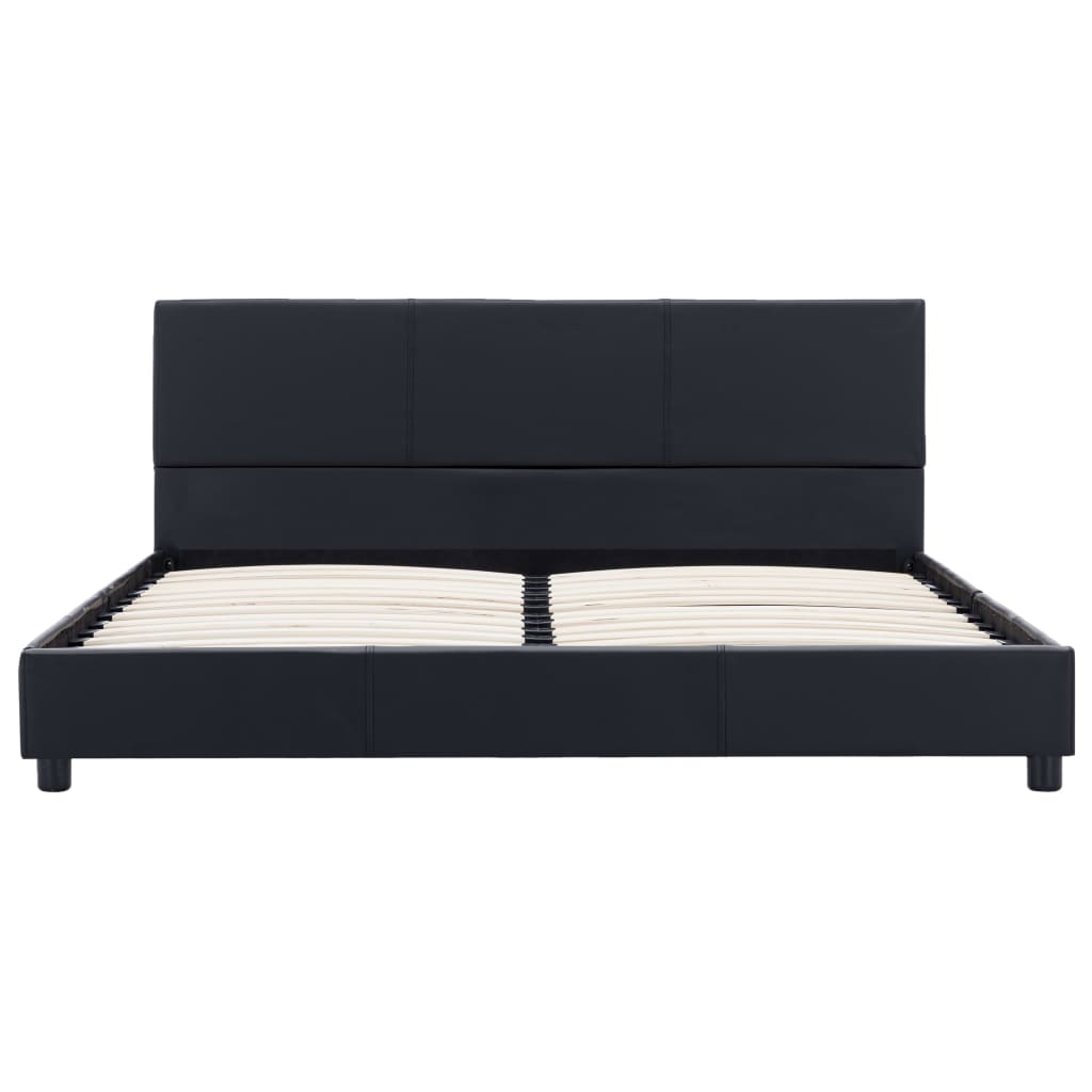 Maison Exclusive - Estrutura de cama 140x200 cm couro artificial preto - 8