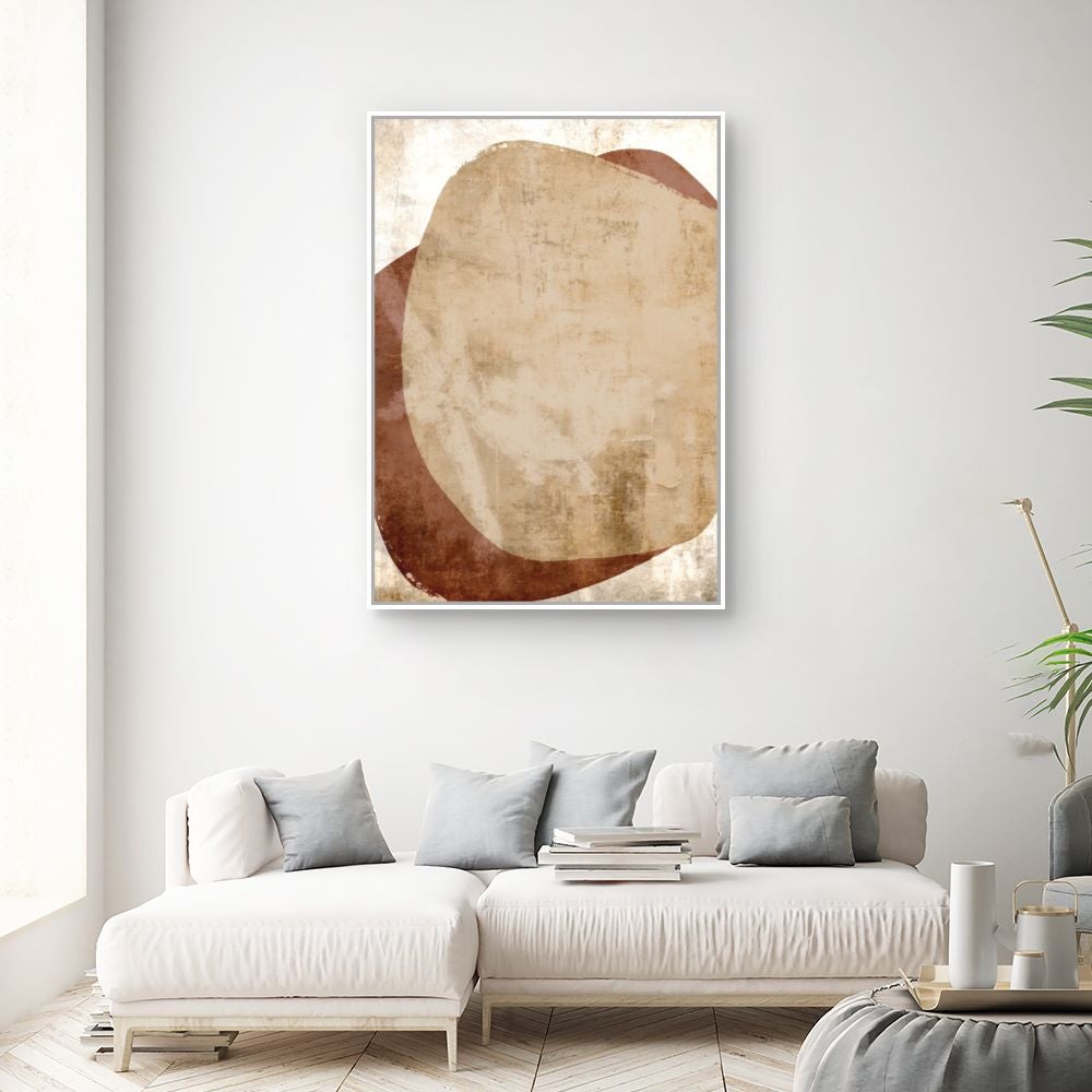 Toile encadrée Abstraction texturée / 100x140cm / Cadre Blanc / Fabriqué en France / Déco murale / DADA ART - 2