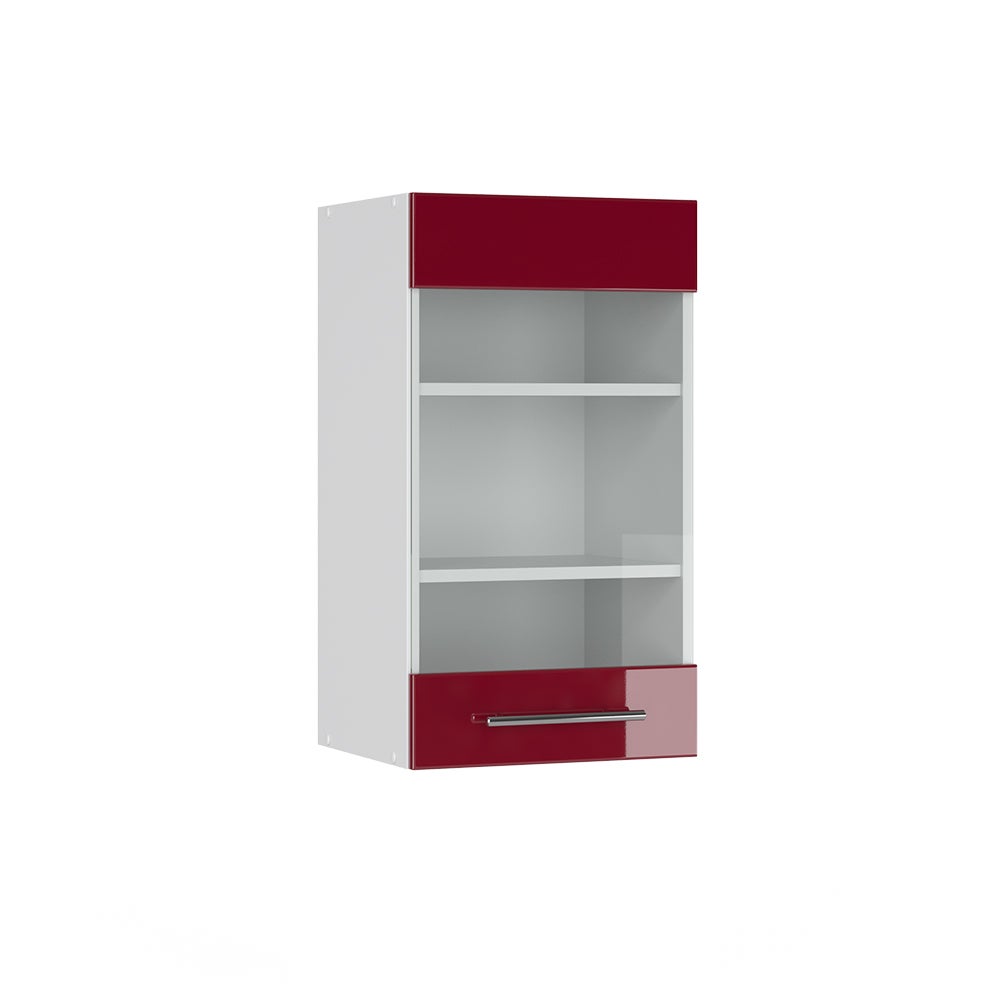 Vicco Szklana szafka kuchenna Fame-Line, Bordowa Czerwień wysoki połysk, 40 cm