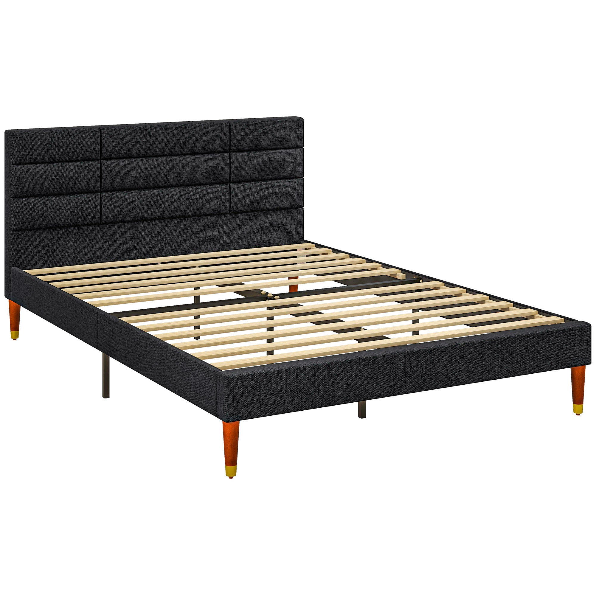 Lit double qui offre un espace de rangement sous le matelas tête de lit, pied de lit, sommier