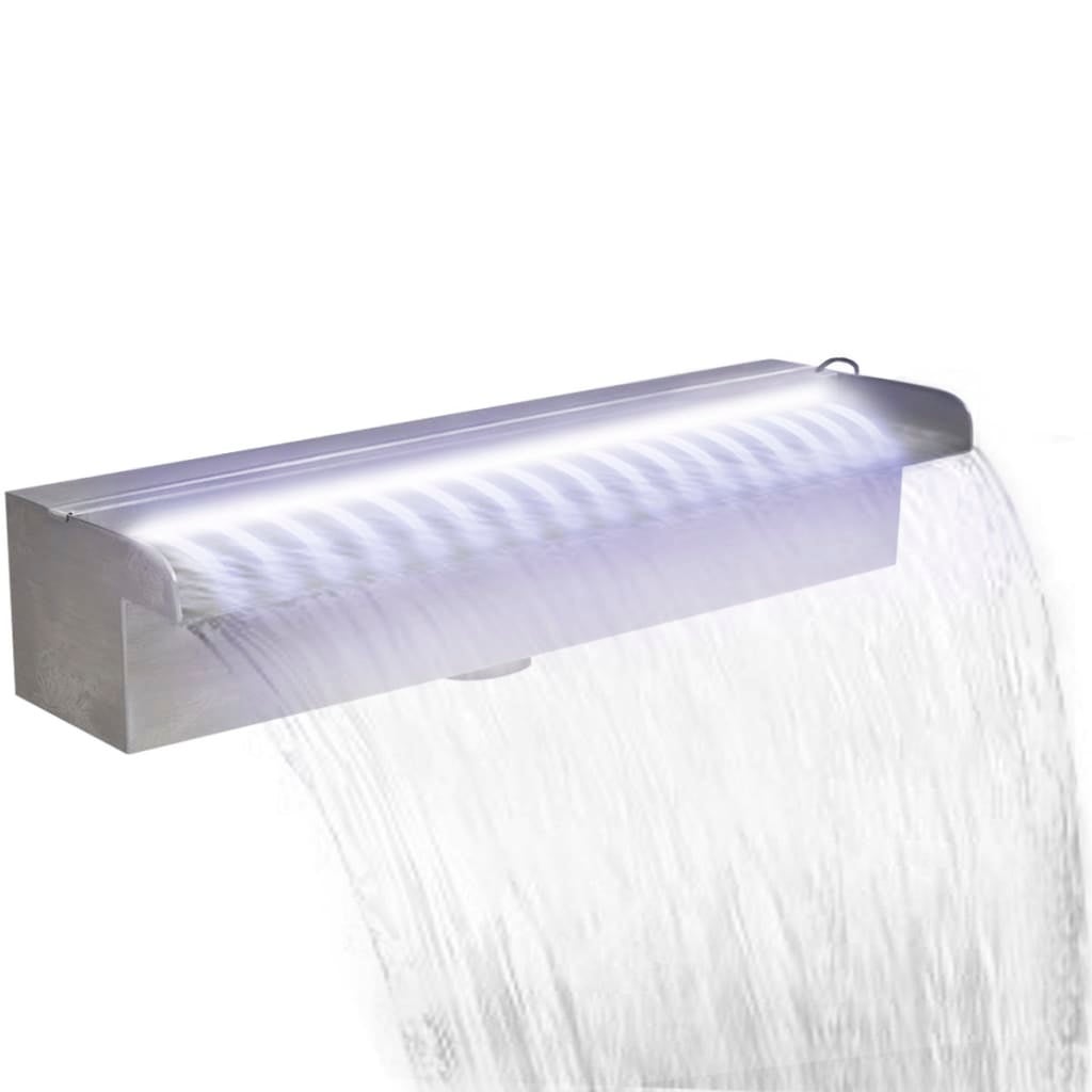 Lame d'eau rectangulaire à LED 45 cm en acier inoxydable pour piscine - 2