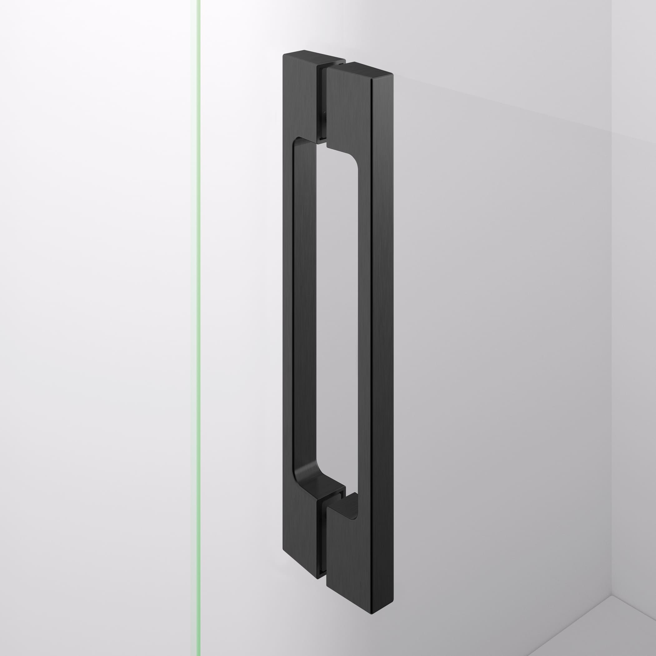 BELLOBATH - Paroi de duche angular com 2 portas deslizantes + 2 fixas - Vidro temperado - Preto - Largura adaptável 117-119 x 87-89 cm - Alto 195 cm - 4