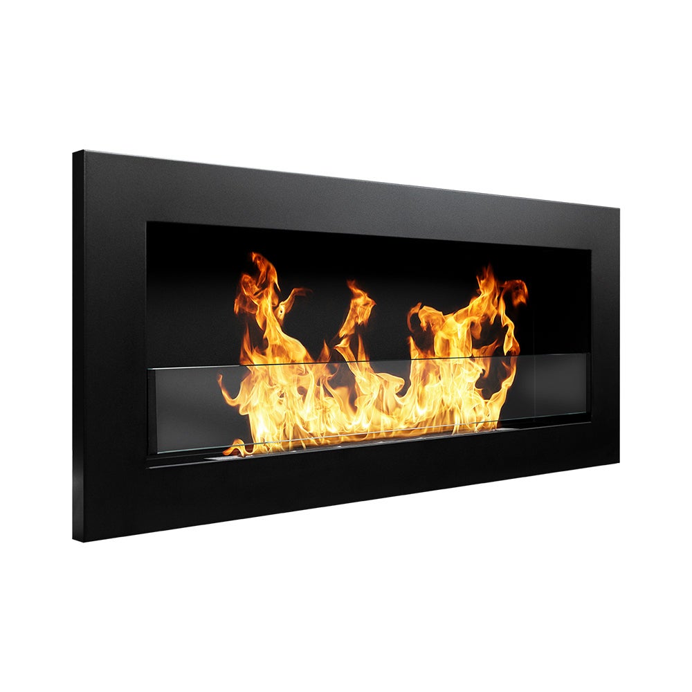 Kominek na bioetanol Livorno Black wiszący lub do zabudowy, dł. 90 x gł. 12 x wys. 40 z szybą