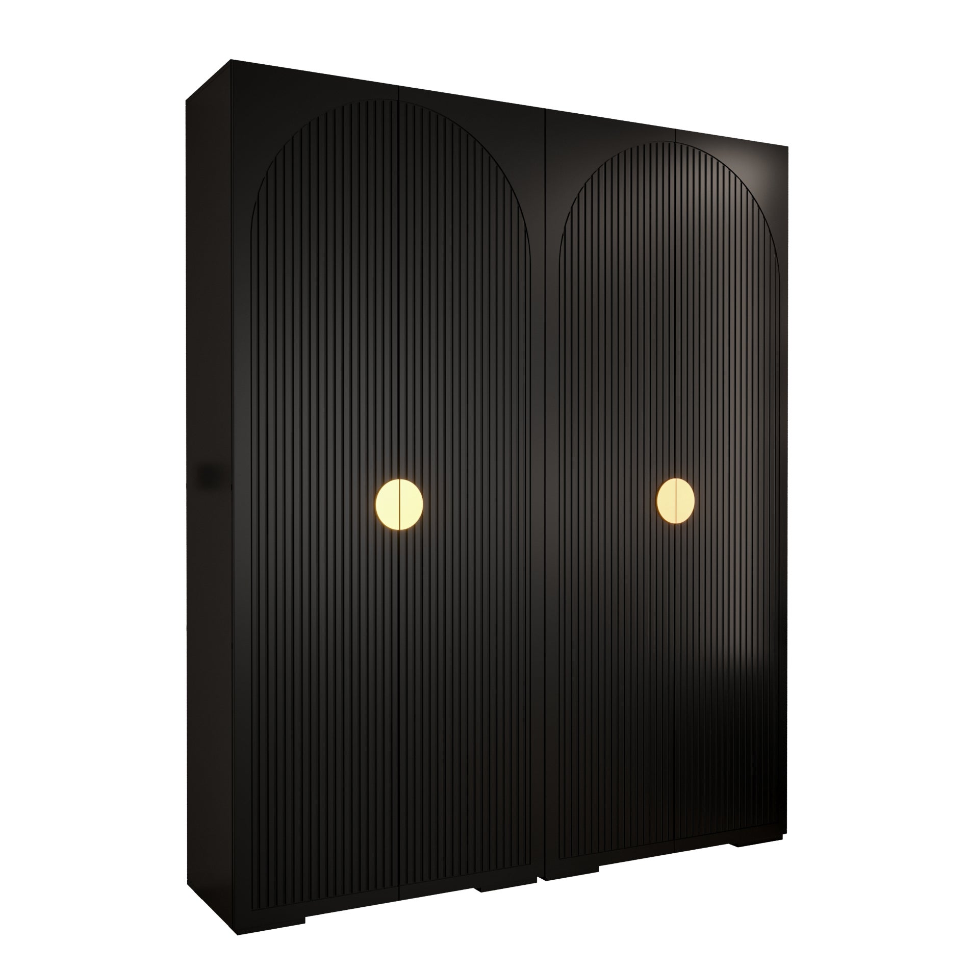 Szafa uchylna otwierana wysoka MANHATTAN RYFEL 1 200 x 40 x 236,7 cm czarny + u. złoty Abiks Meble