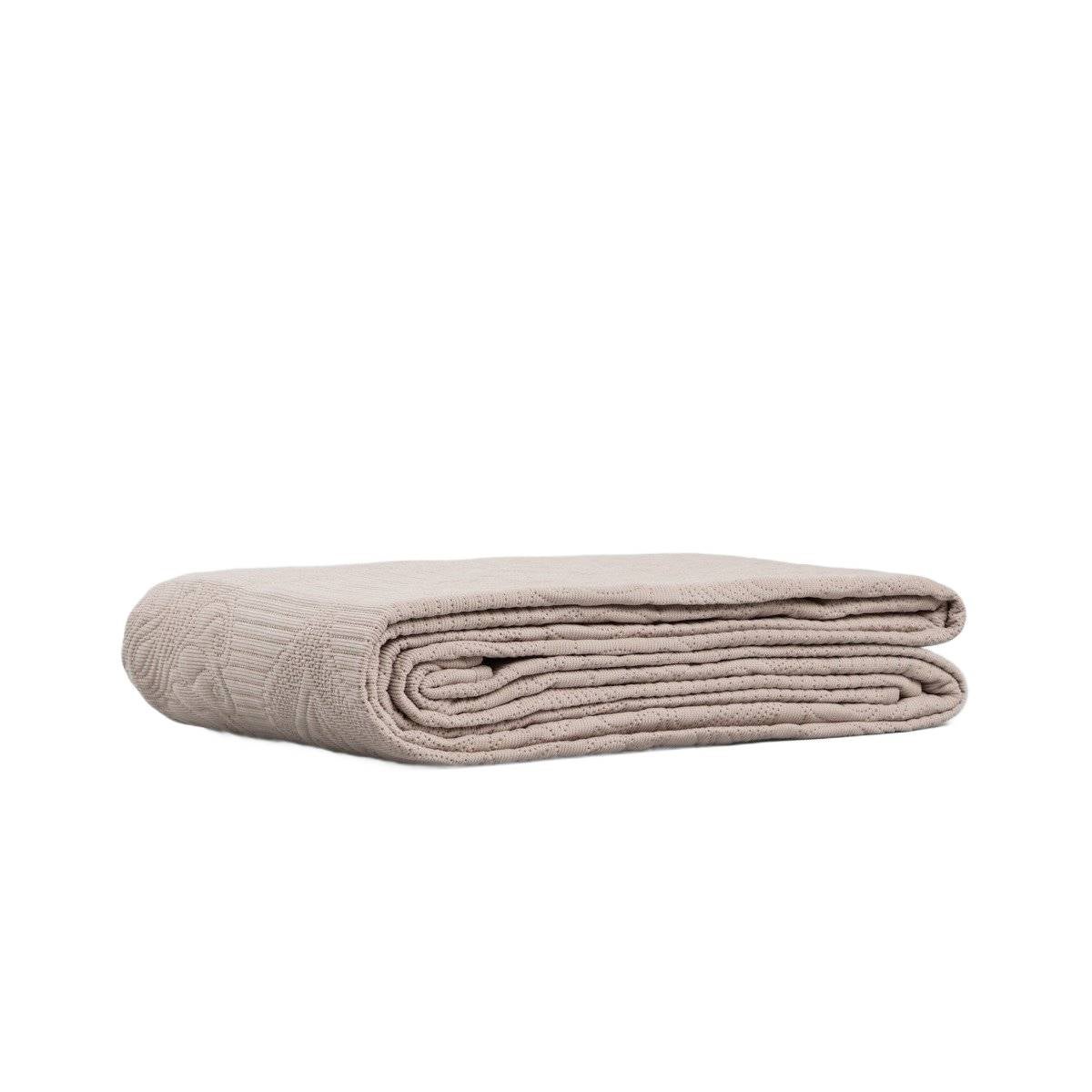 Narzuta LIPARI sztruksowa pikowana ze wzorem 200x220 cm HOMLA
