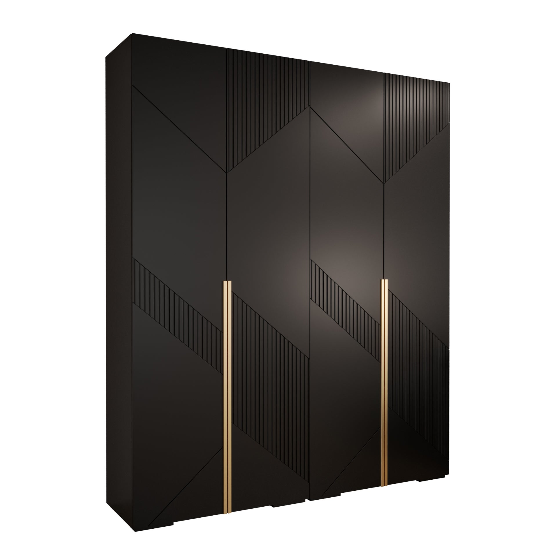 Szafa uchylna otwierana wysoka MANHATTAN RYFEL 7 200 x 40 x 236,7 cm czarny + u. złoty Abiks Meble