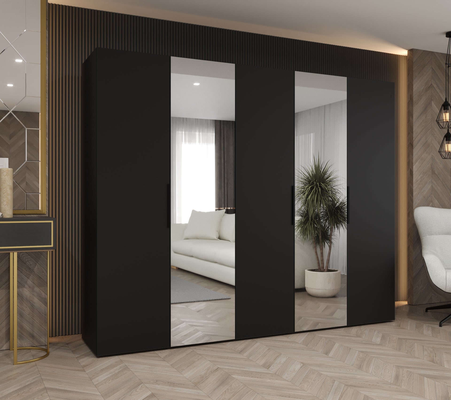 Szafa uchylna otwierana Marbella 2 250 x 52 x 202 cm czarny + u. czarny Abiks Meble - 2