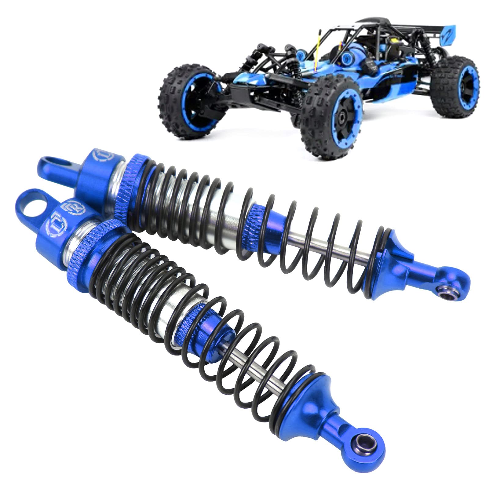 Lot de 2 amortisseurs en métal RC 100 mm pour voiture RC HSP / RGT / Himoto / Redcat 1/10 (bleu foncé) - COMFORTXL - 2