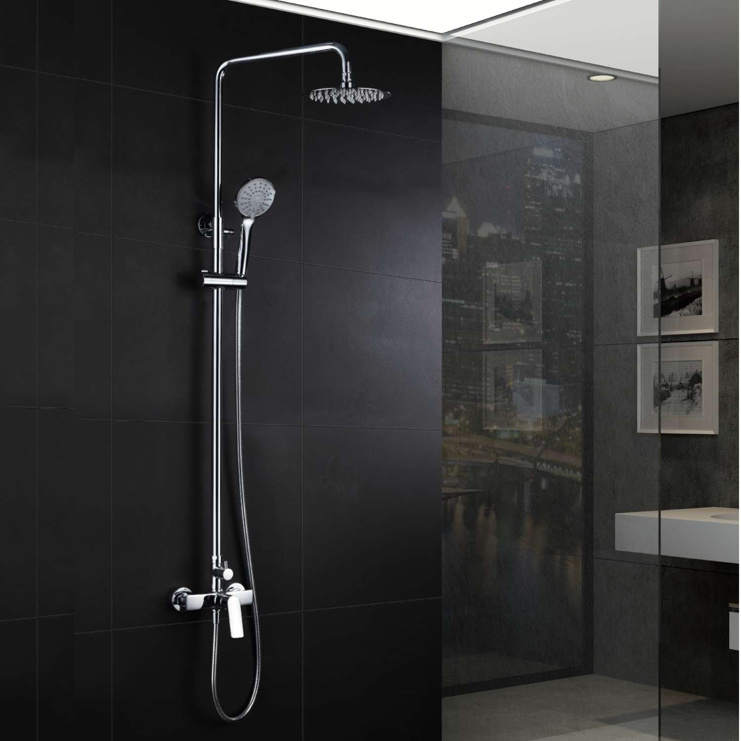 Colonne de Douche chromé anti-calcaire - Design Moderne et 