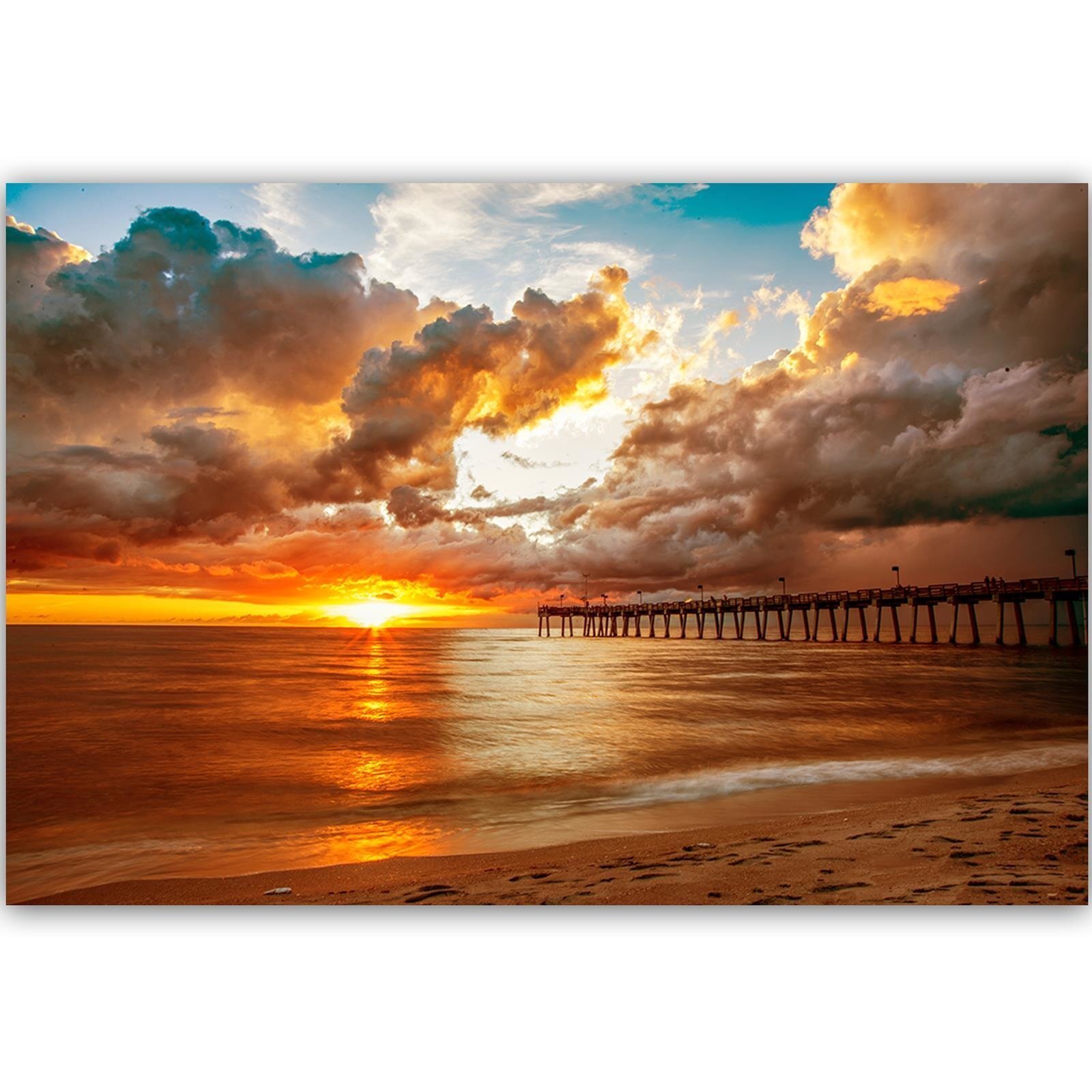 Tableau jetée et coucher de soleil - 60 x 40 cm - 2