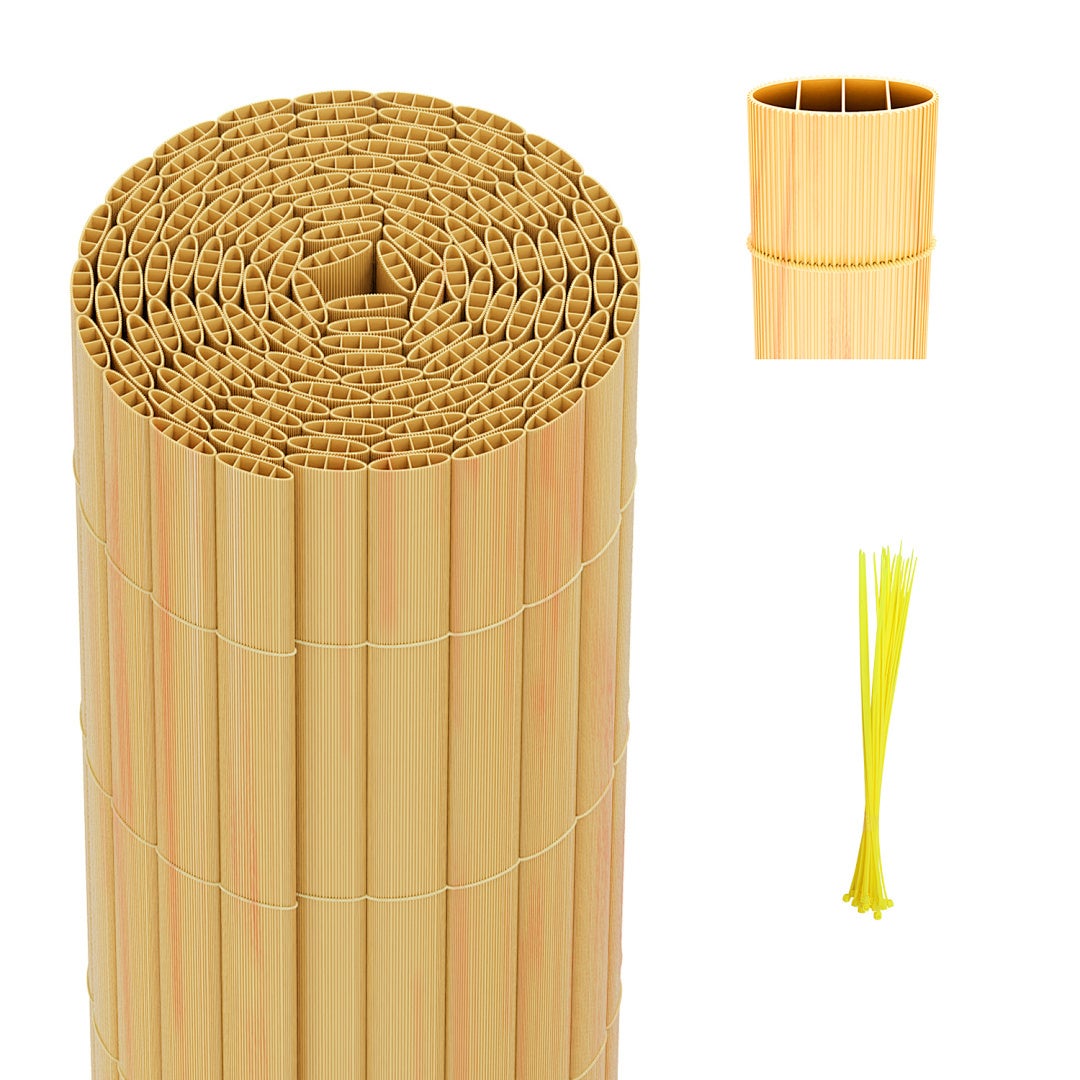 Mata PVC do użytku zewnętrznego – Ochrona przed wiatrem i promieniami UV, łatwa w czyszczeniu Bambus 160 x 900cm
