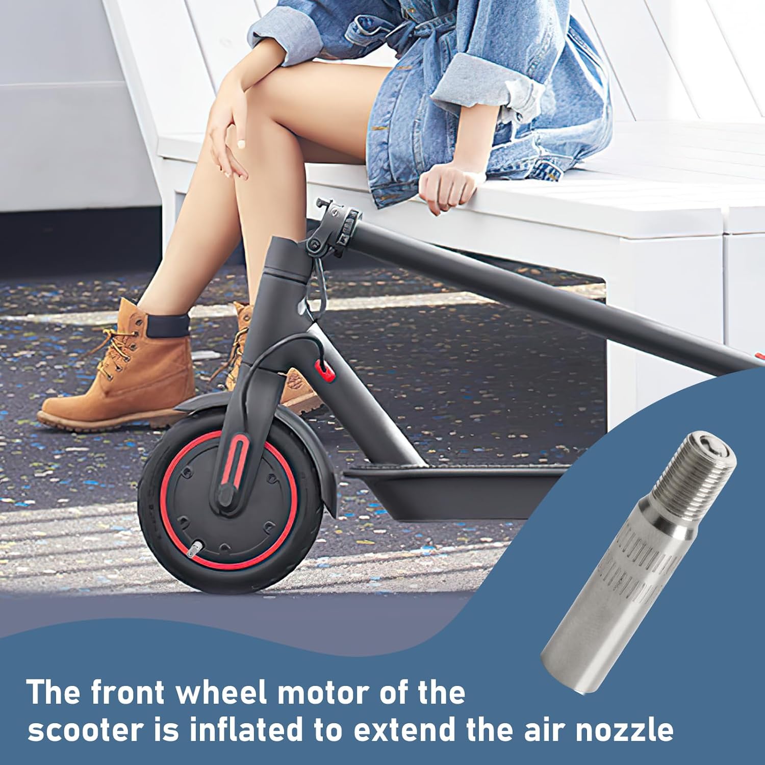 Extention de Valve de Pneu, Adaptateur de Rallonge Embout de Gonflage Trottinette Electrique en Alliage d'aluminium Rallongé de 39 MM - 7