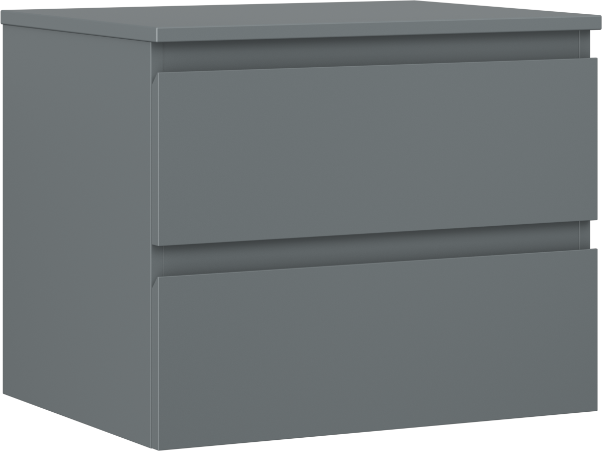 Mexen Orio szafka łazienkowa podumywalkowa 60 cm z blatem, 2 szuflady, grafit mat - 91A10-06047-2-BFFC66