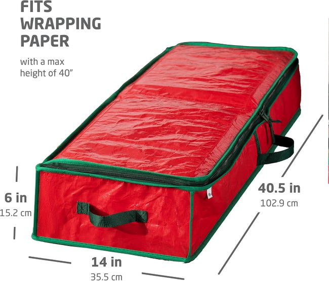 Boîte De Rangement Rouleaux Papier Cadeau 82x13x34cm - Compartiments Réglables - Noir