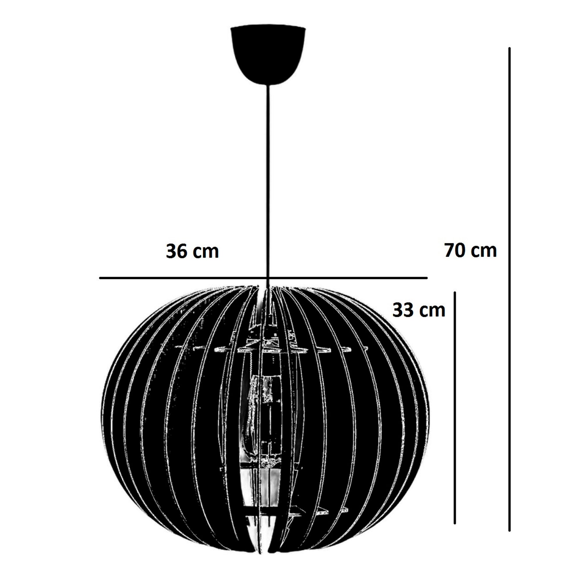 Plafoniera da 70 cm. Colore nogal Tipo E27 Max 45-60W - 3